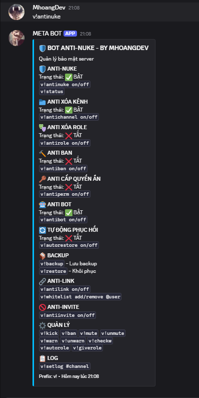 Bot AntiNuke Discord